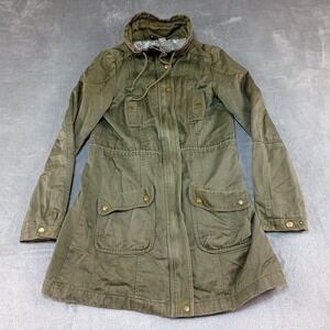 DIVIDED By H&M Utility Military Jacket Army Olive Green Womens Sz 6 100%‎ Cotton